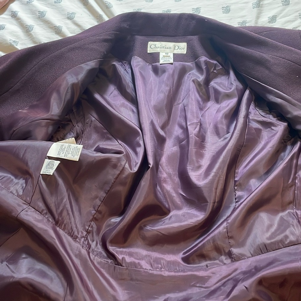 Vintage Christian Dior Double-Breasted Purple Blazer - Picture 8 of 14